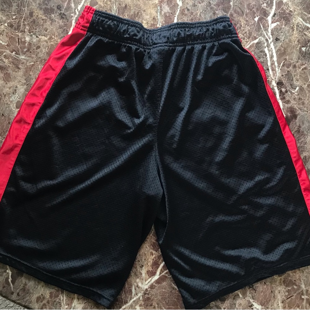 Everlast Black and Red Athletic Shorts with Performance Fabric